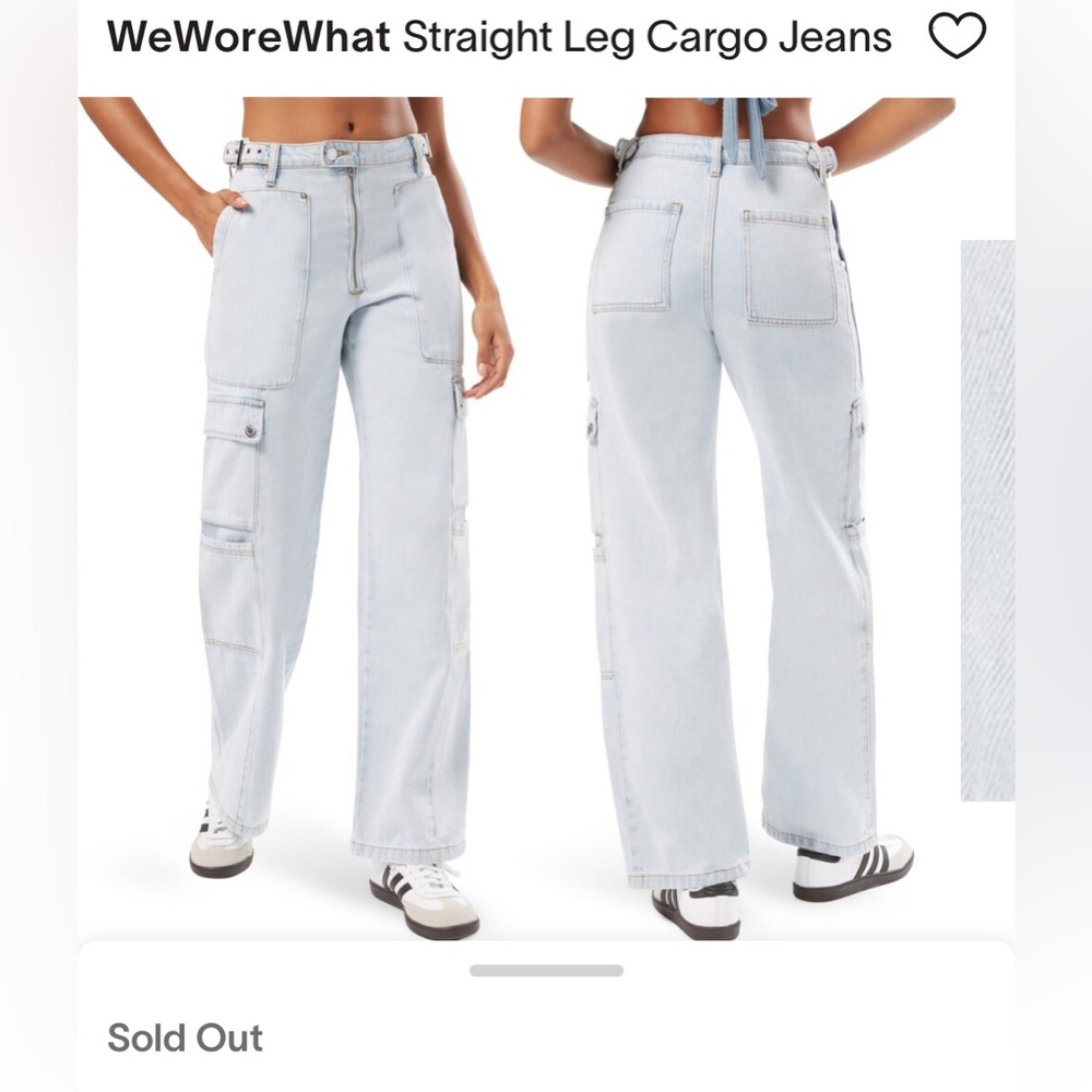 WeWoreWhat denim straight cargo jeans NWT